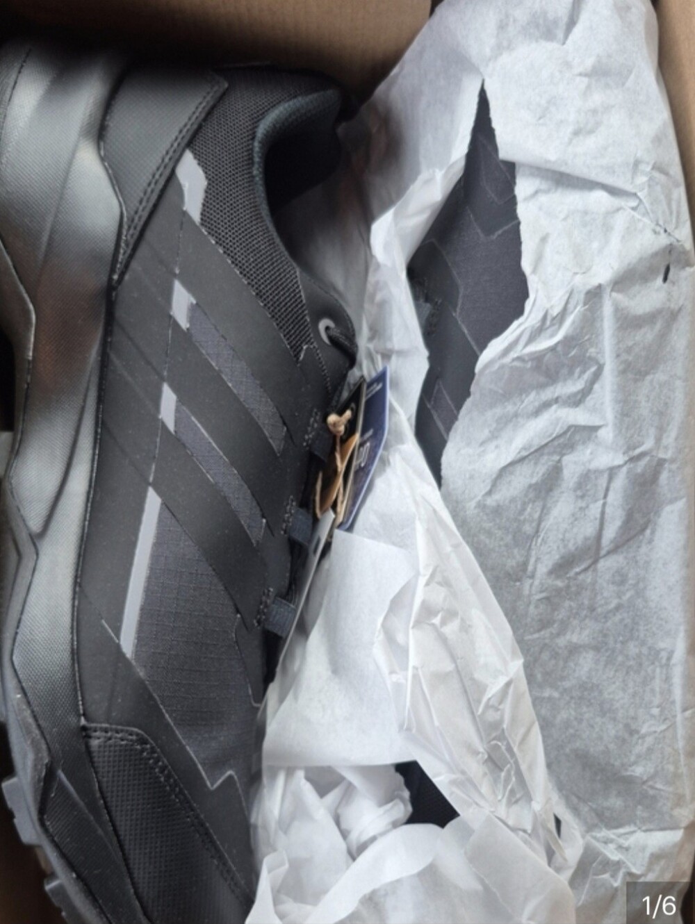 Men's Black Trail Sneakers ADIDAS - All Black Athletic Shoes - Picture 7 of 11